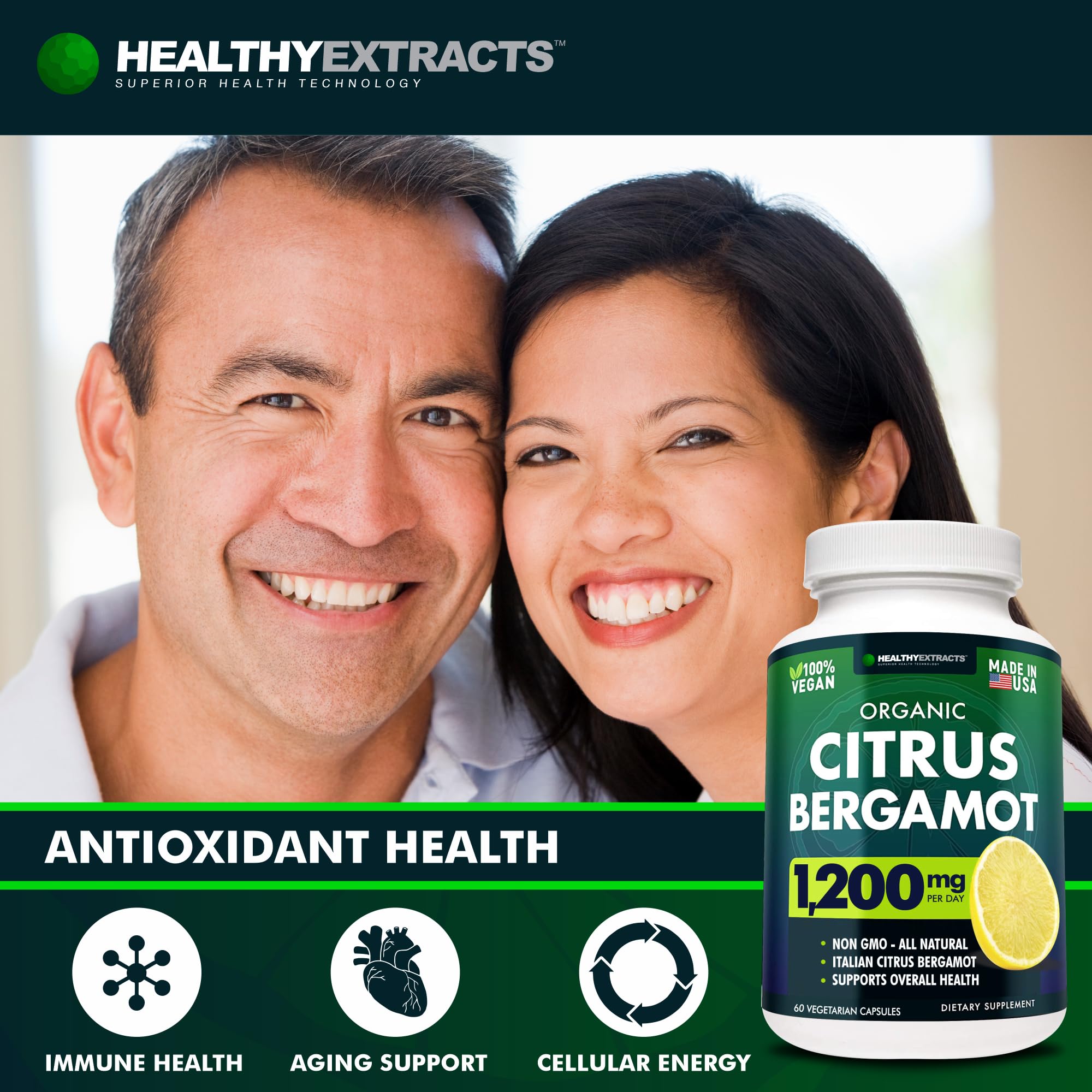 Healthy Extracts Citrus Bergamot Capsules showing capsule size