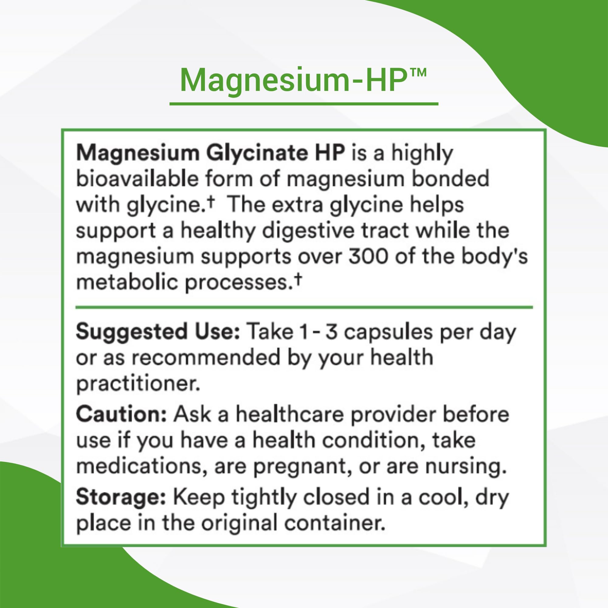 Healthy Gut Magnesium Glycinate Supplement 180mg capsules in hand