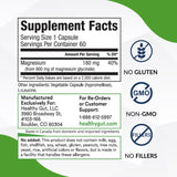 Healthy Gut Magnesium Glycinate Supplement 180mg side view