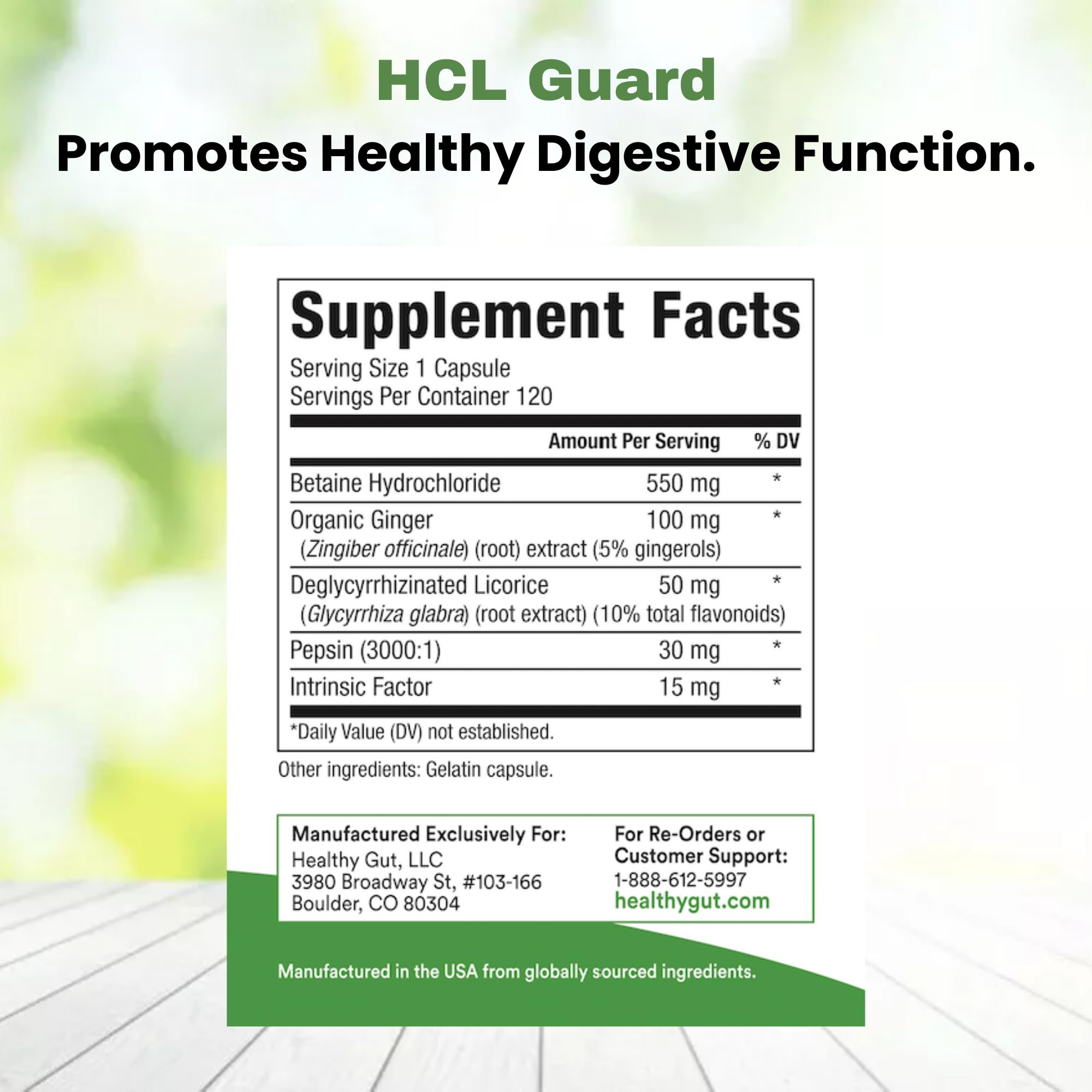 Healthy Gut Multi-Enzyme Supplement 132g back view