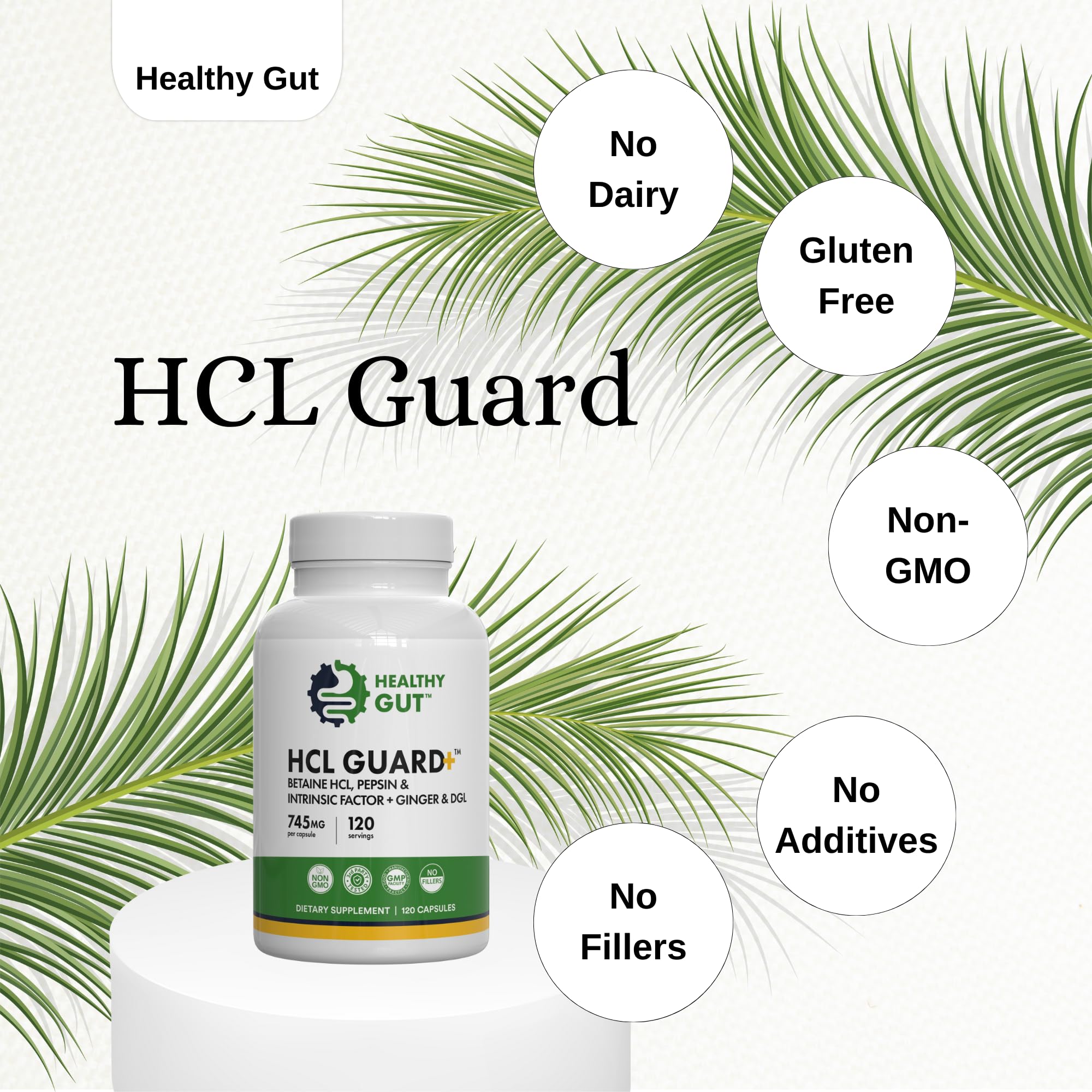 Healthy Gut Multi-Enzyme Supplement 132g side view