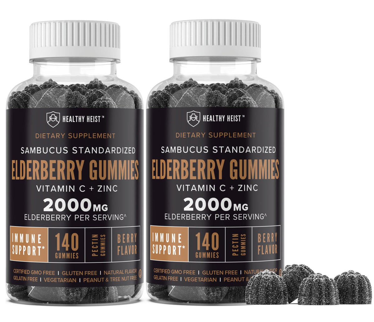 HEALTHY HEIST Elderberry Gummies front view packaging