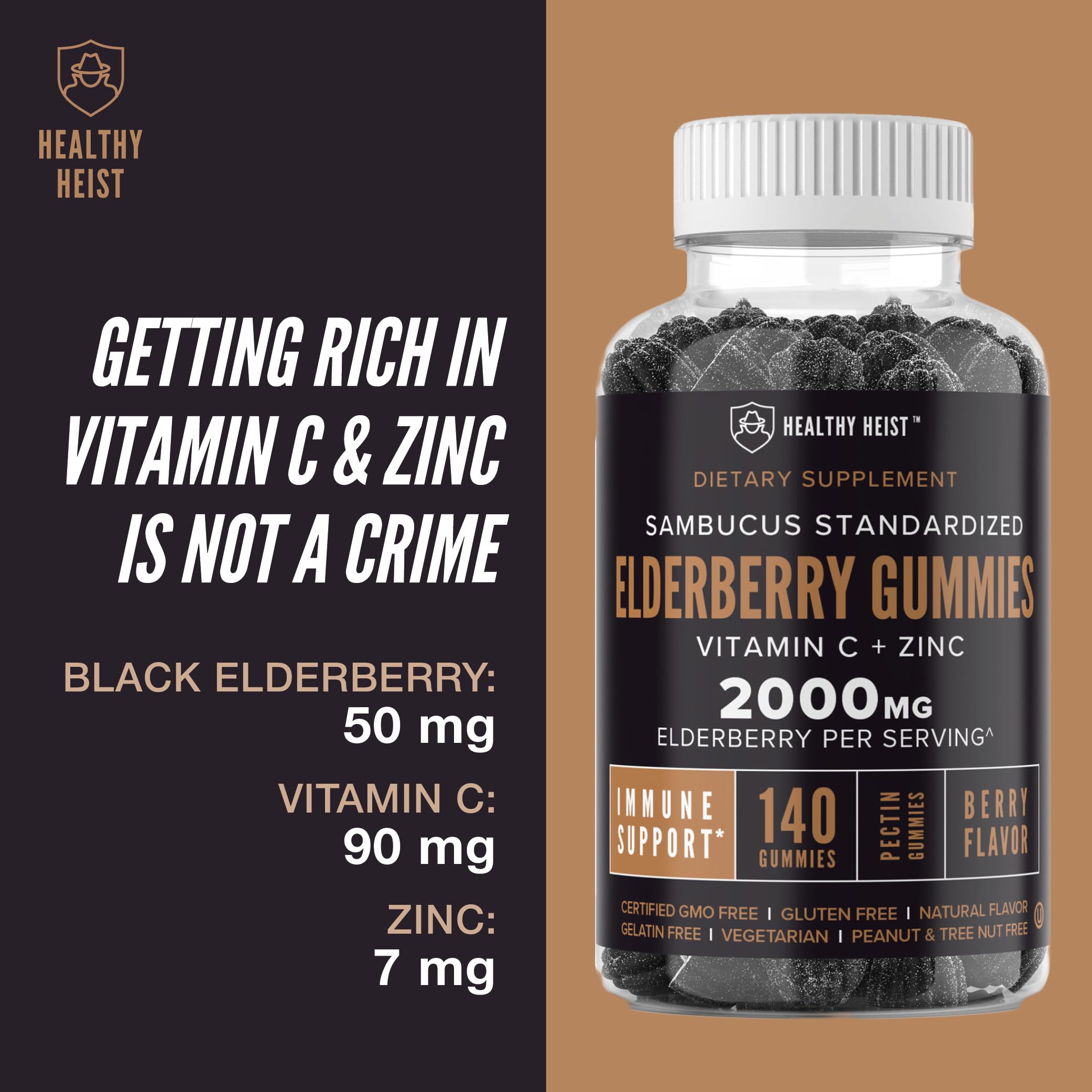 HEALTHY HEIST Elderberry Gummies with fresh elderberries
