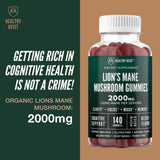 HEALTHY HEIST Lion's Mane Mushroom Gummies berry flavour