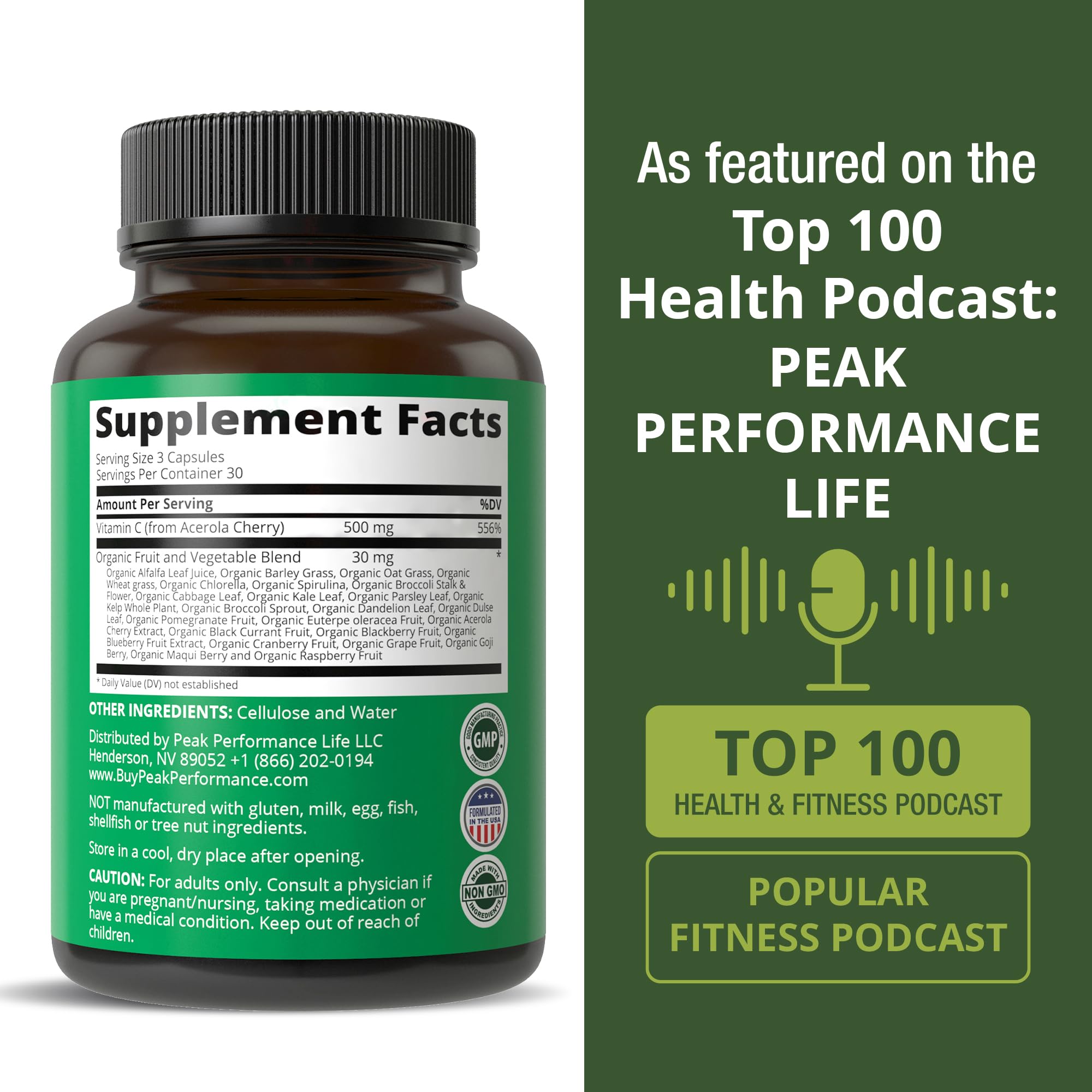 Healthy lifestyle with Peak Performance Vitamin C Capsules