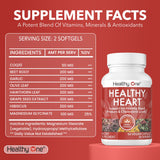 Healthy One CoQ10 8-in-1 daily wellness Supplement bottle side view