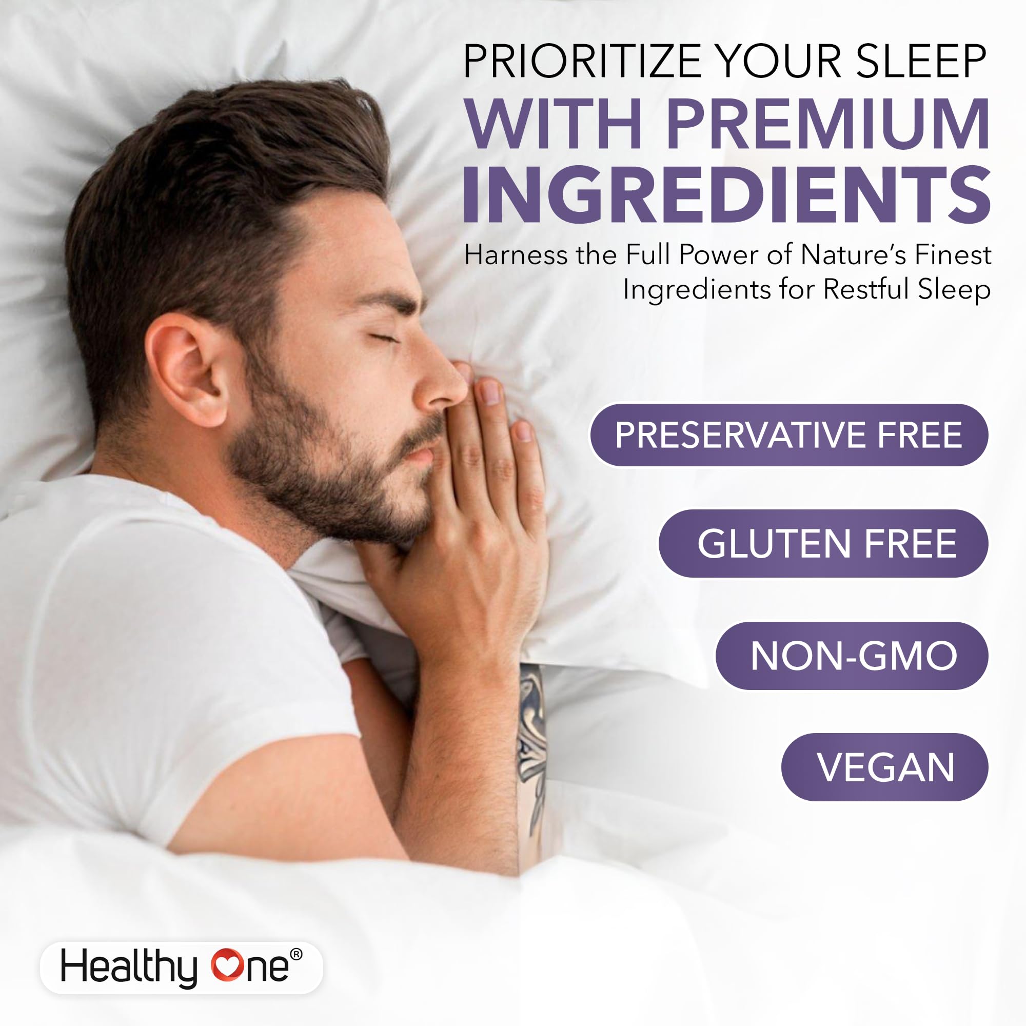 Healthy One Healthy Sleep 10-in-1 Sleep Formula capsules in hand