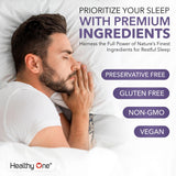 Healthy One Healthy Sleep 10-in-1 Sleep Formula capsules in hand
