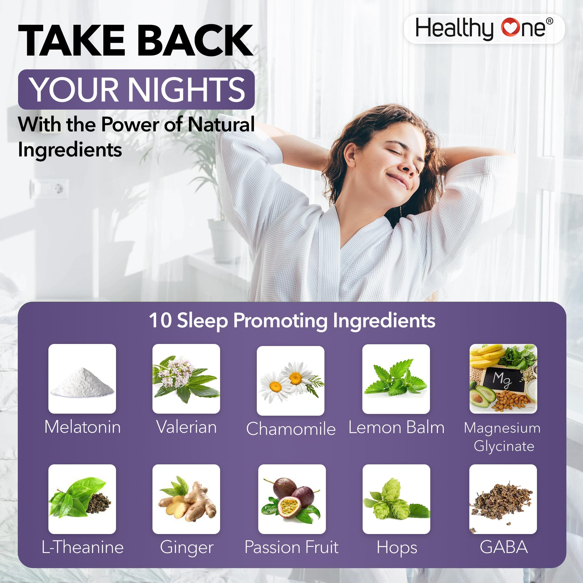 Healthy One Healthy Sleep 10-in-1 Sleep Formula ingredients list