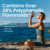 Healthy Origins Citrus Bergamot 500mg capsules with a measuring spoon
