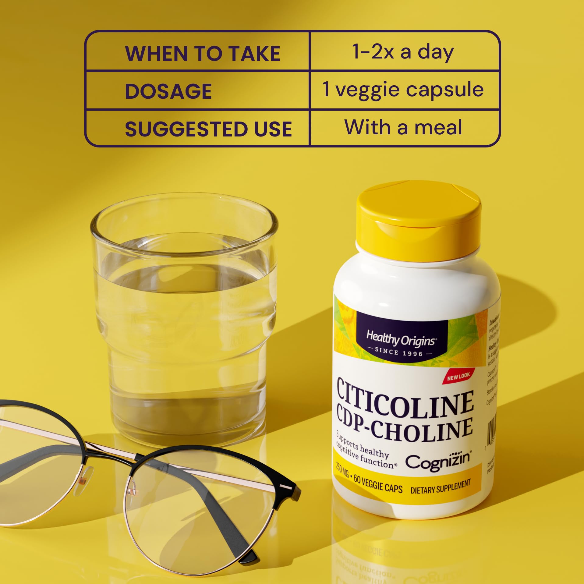 Healthy Origins Cognizin Citicoline 100g packaging details
