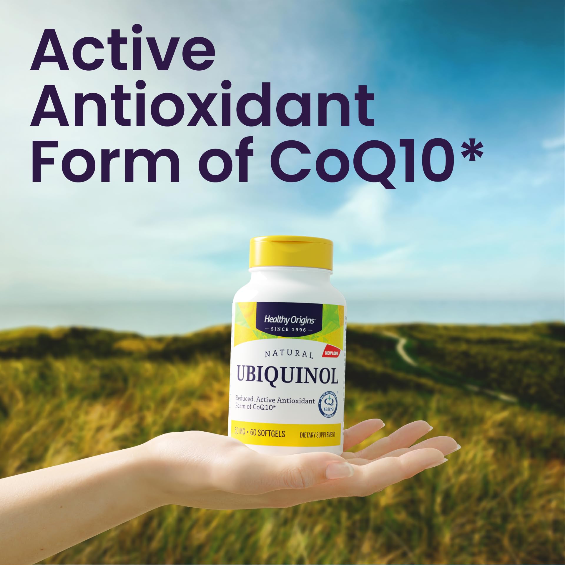 Healthy Origins CoQ10 Ubiquinol 50mg capsules packaging