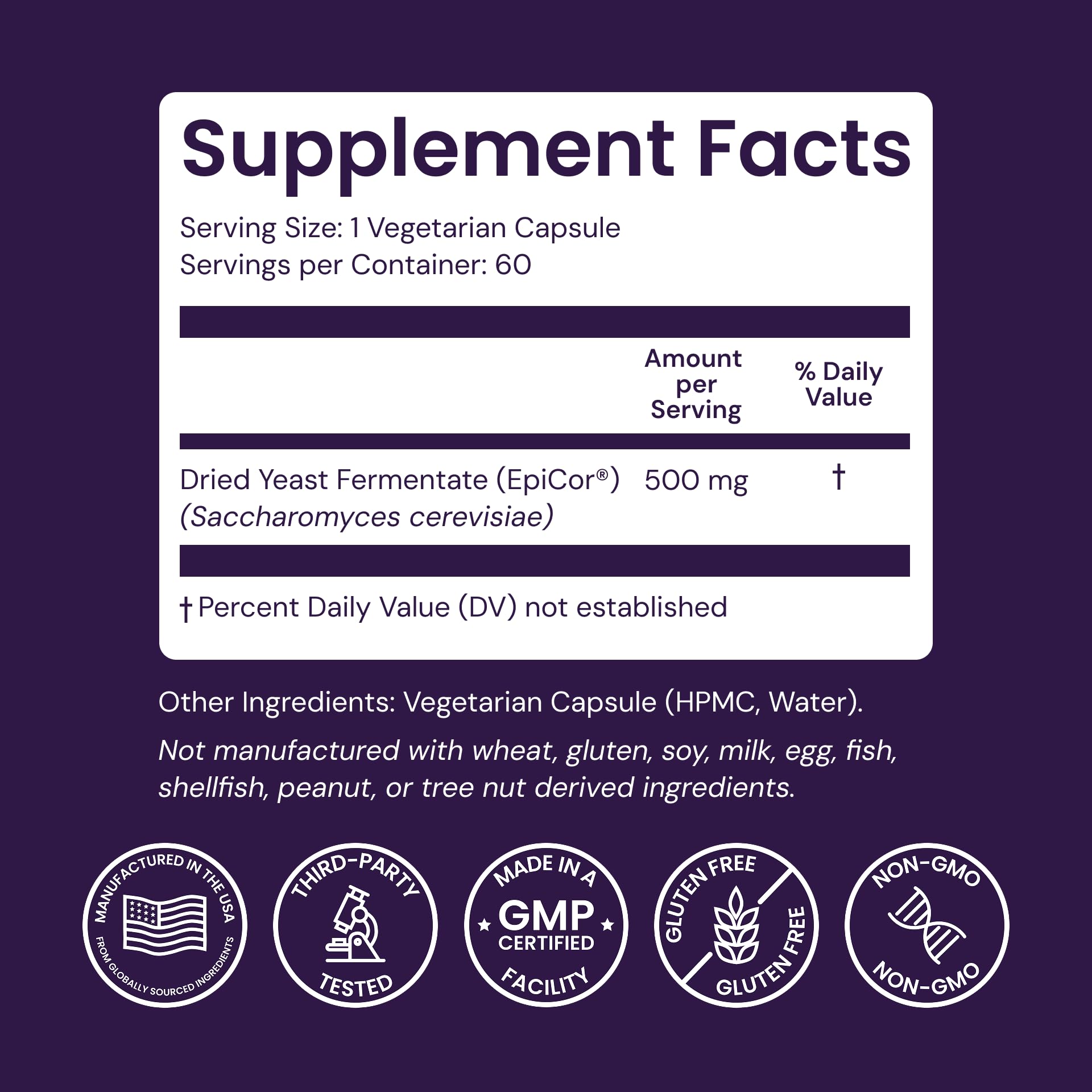 Healthy Origins Dried Yeast Fermentate Supplement 59g back view