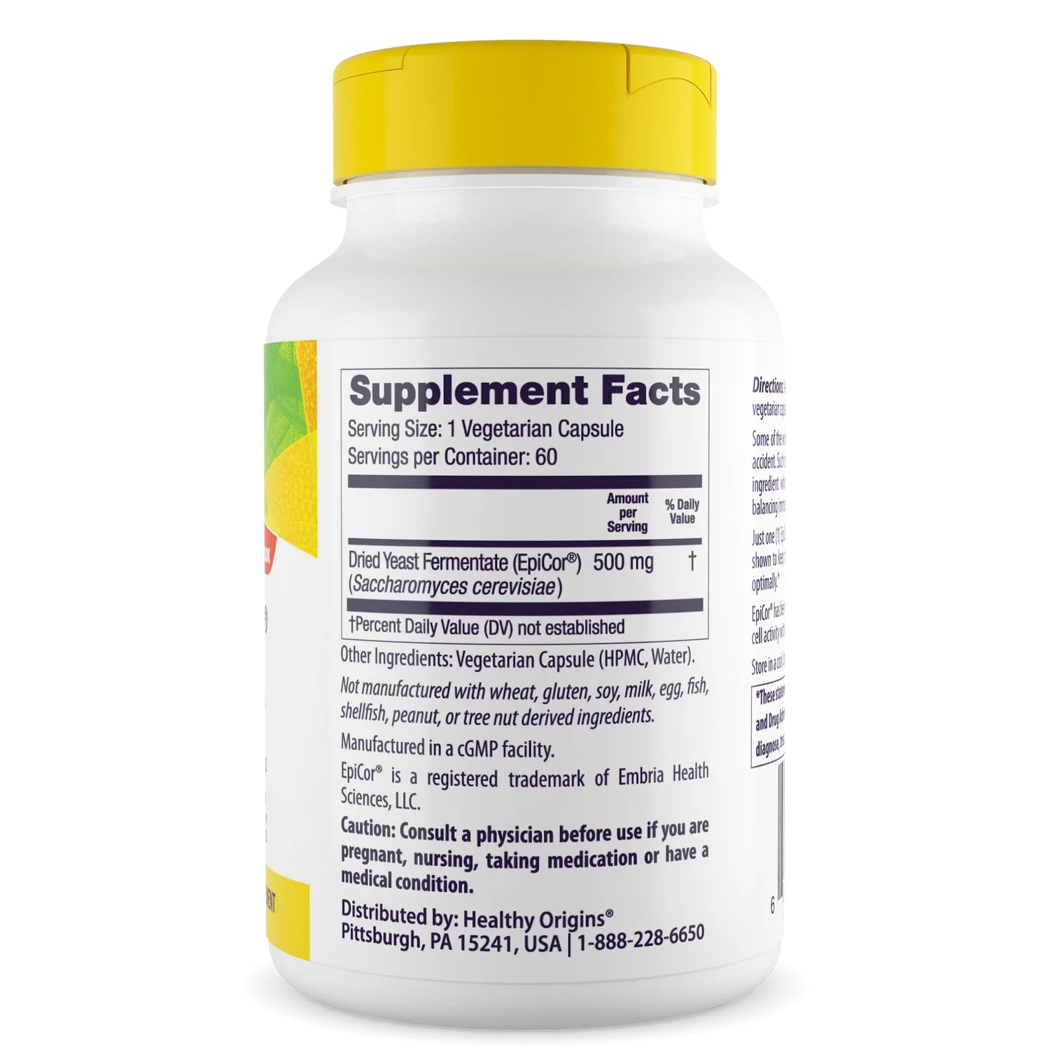 Healthy Origins Dried Yeast Fermentate Supplement 59g side view