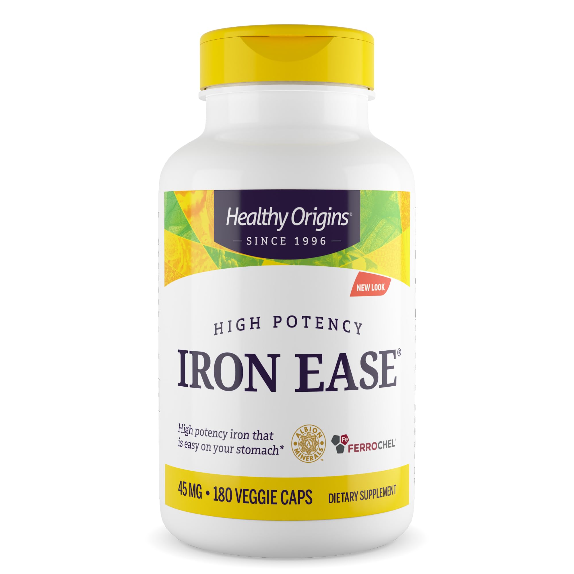 Healthy Origins Iron Ease 45mg capsules front view