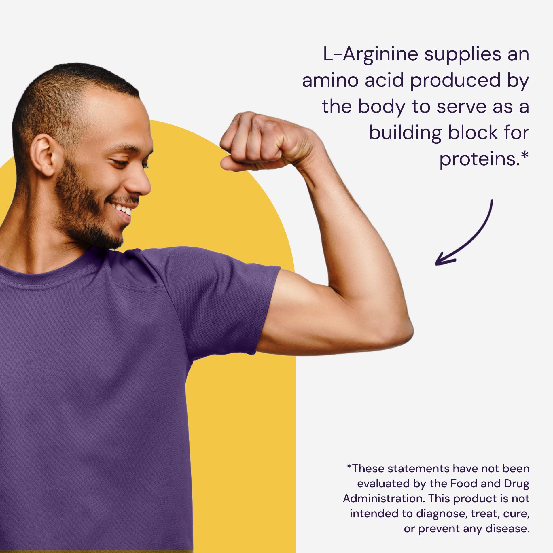 Healthy Origins L-Arginine 358g on a wooden table background