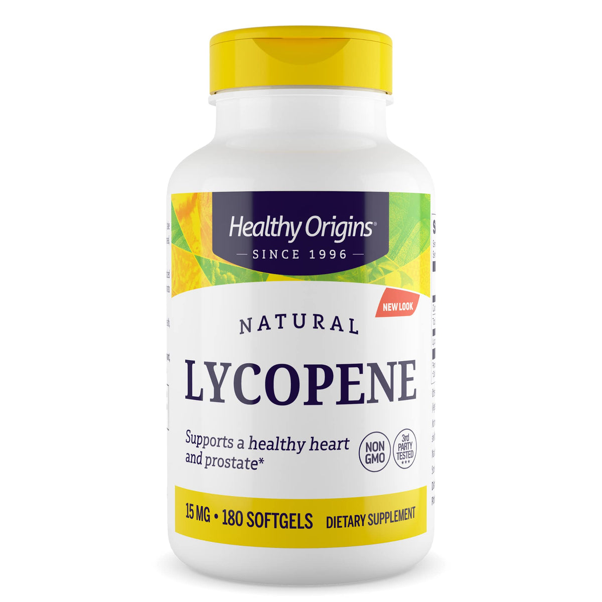 Healthy Origins Lycopene 15mg supplement bottle front view