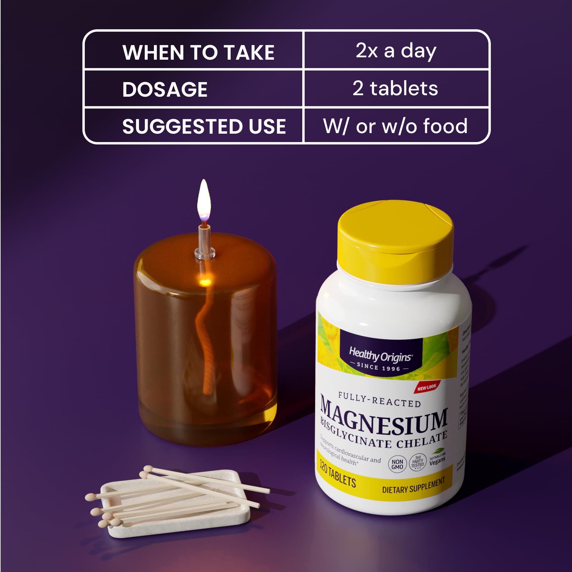 Healthy Origins Magnesium Bisglycinate Chelate capsule close-up