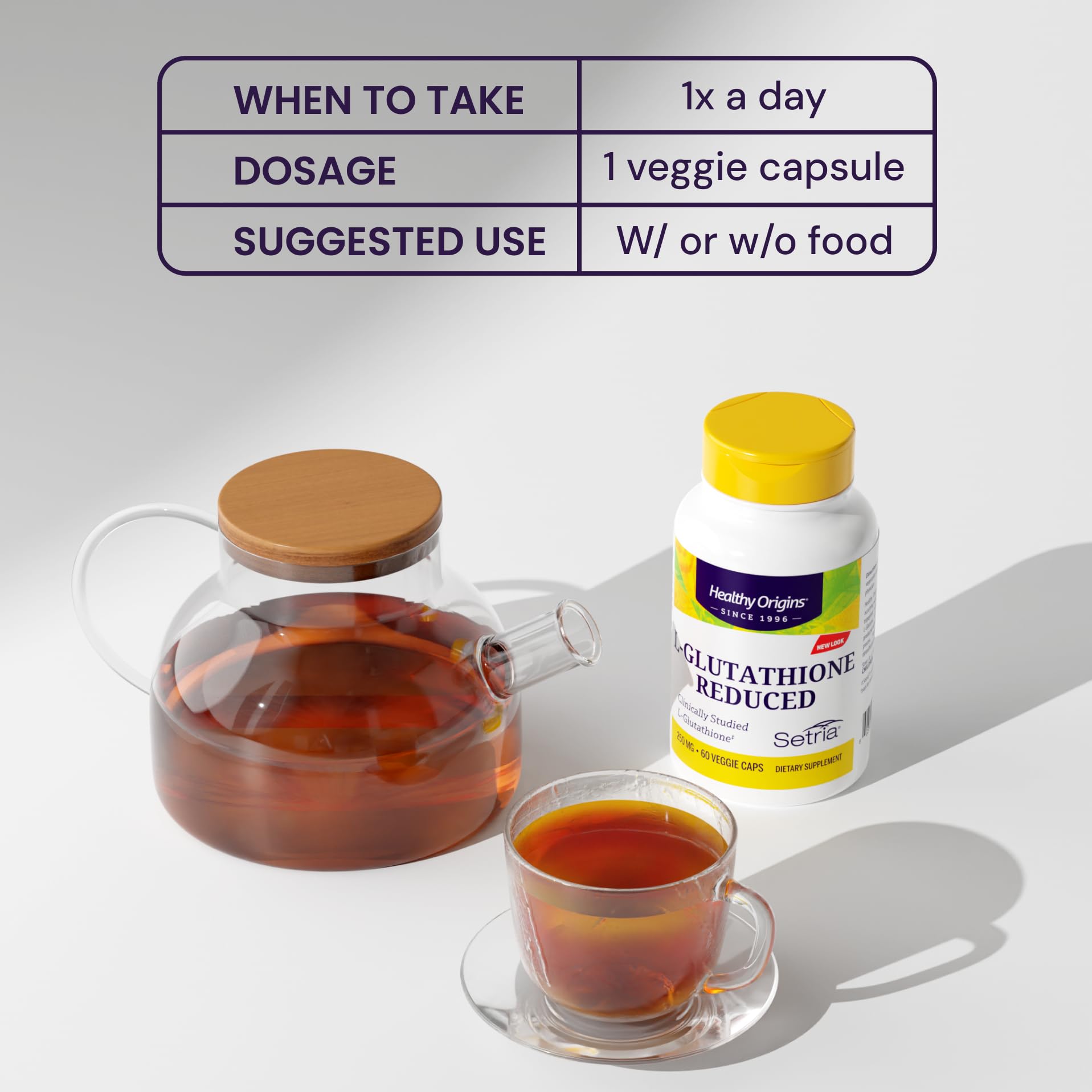 Healthy Origins Setria L-Glutathione Reduced capsules close-up