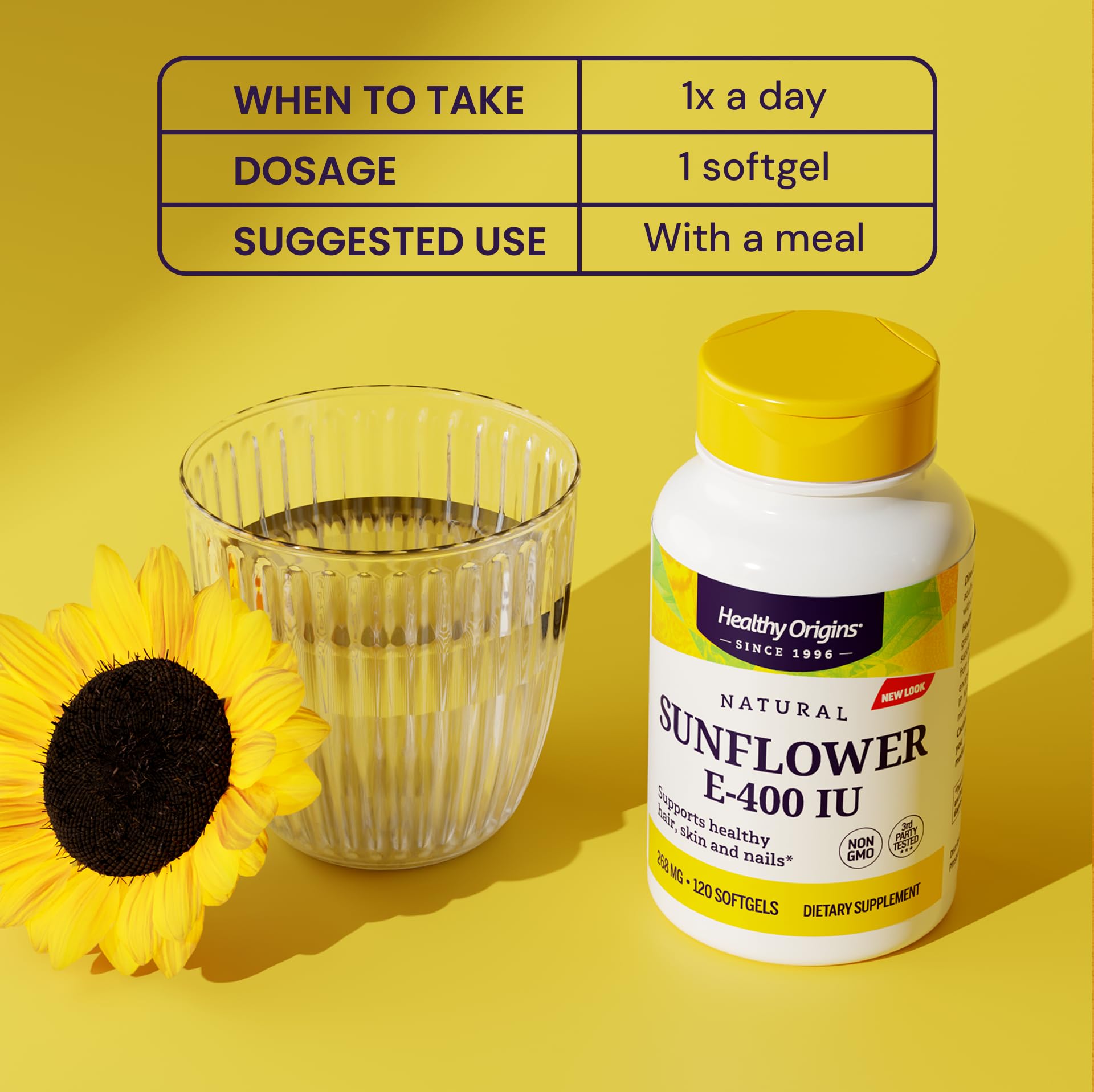 Healthy Origins Sunflower E-400 IU Vitamin E ingredients list