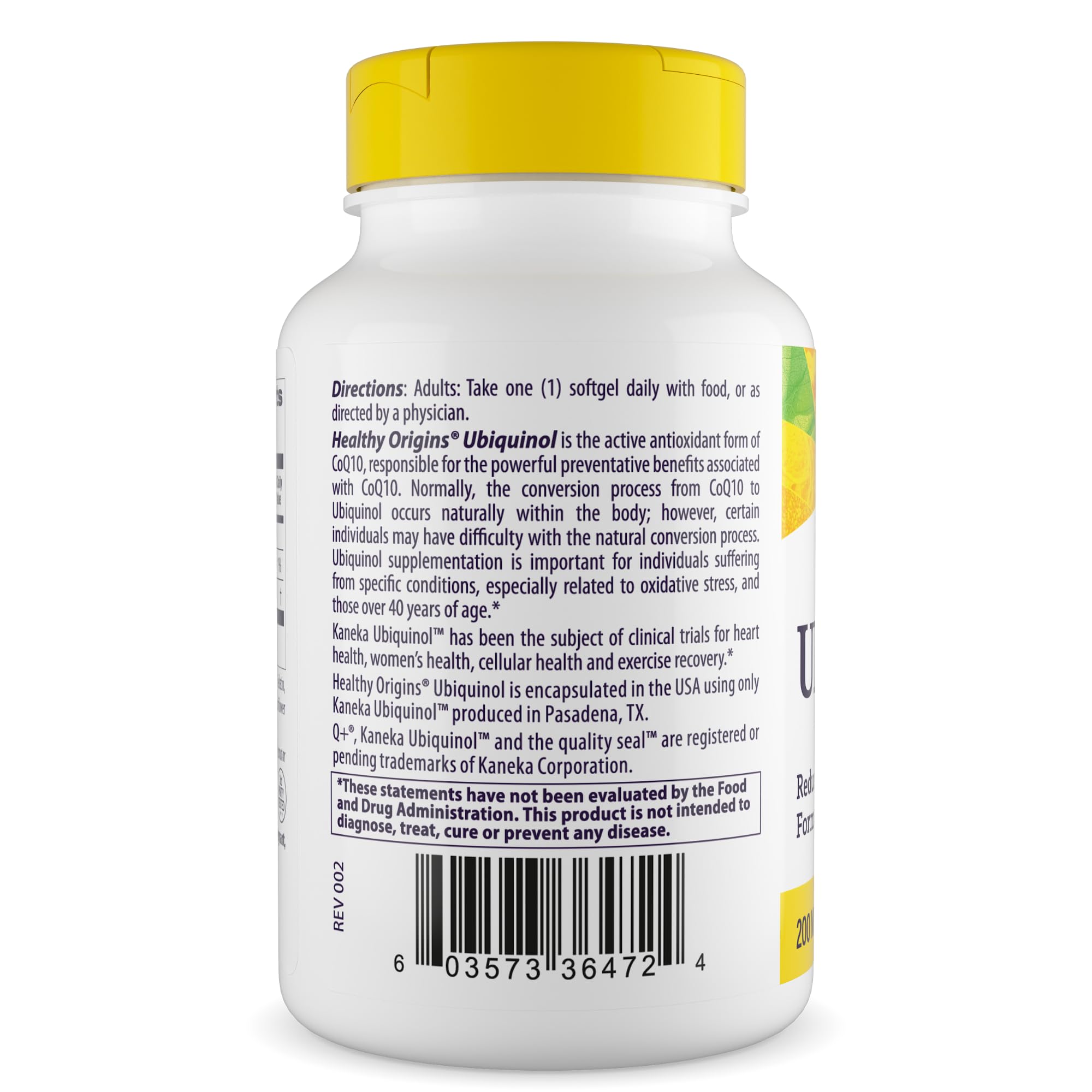 Healthy Origins Ubiquinol 200mg CoQ10 Softgels softgel close-up