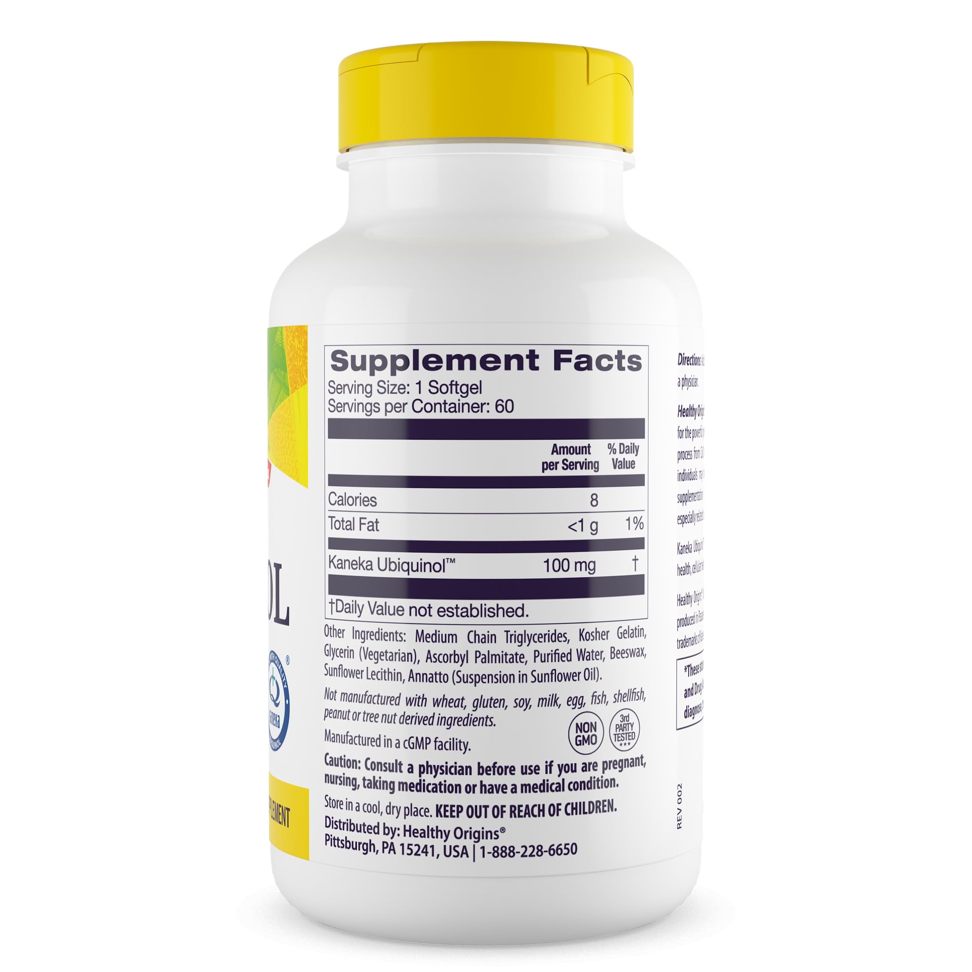 Healthy Origins Ubiquinol CoQ10 100mg softgels packaging