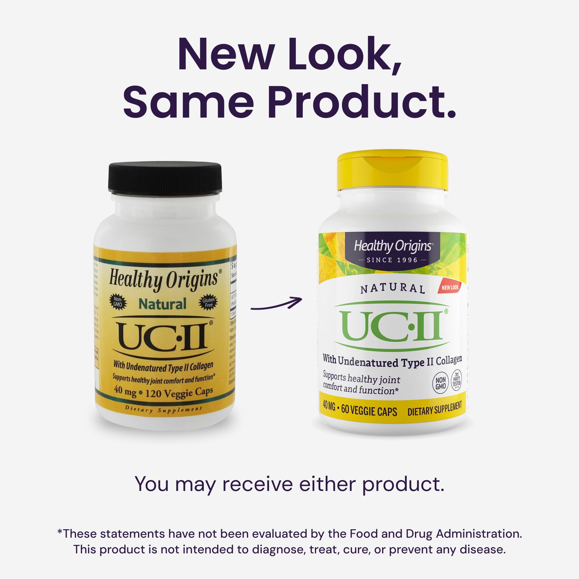 Healthy Origins UC-II Collagen 40mg supplement with a measuring spoon
