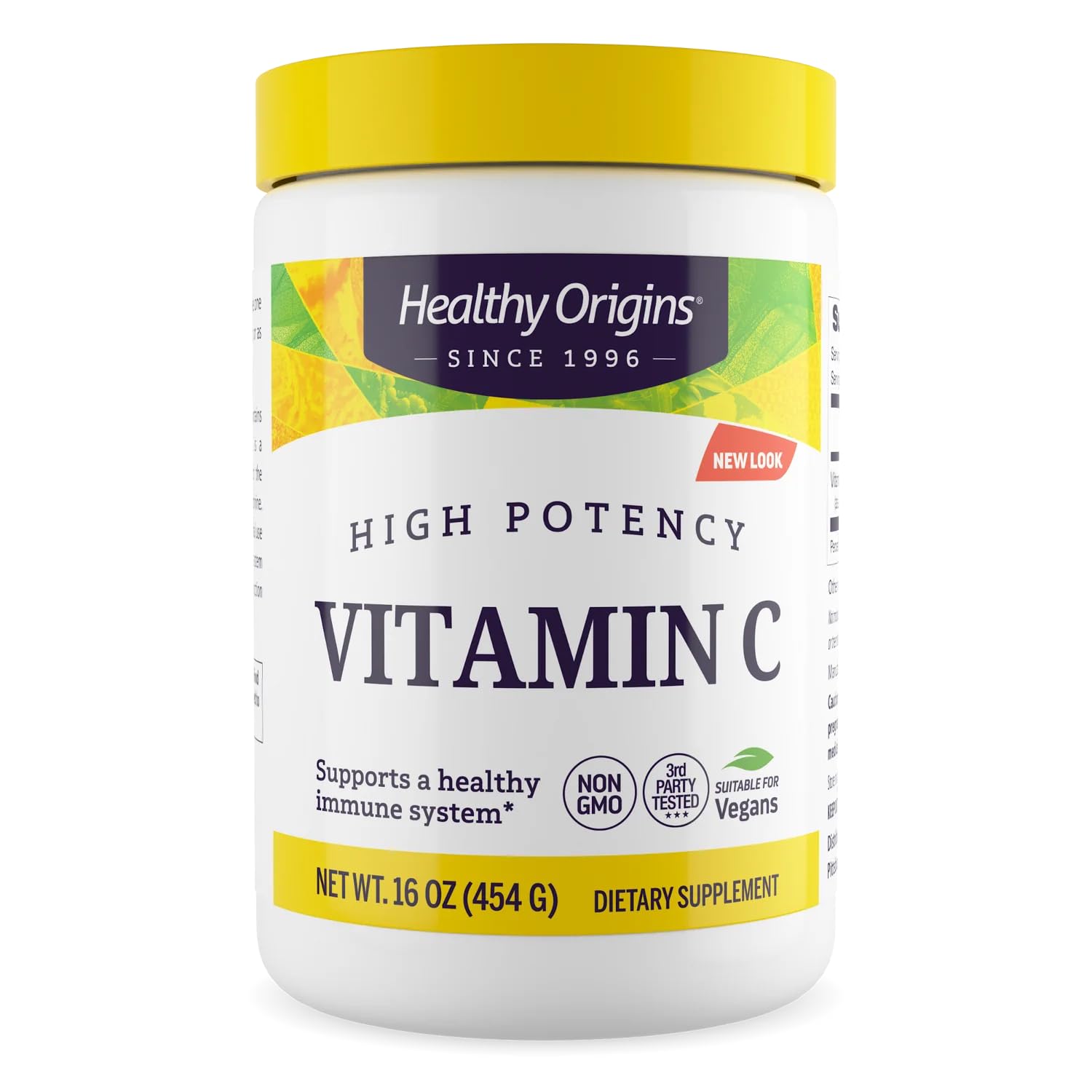 Healthy Origins Vitamin C Powder 1,000mg 16 oz jar front view