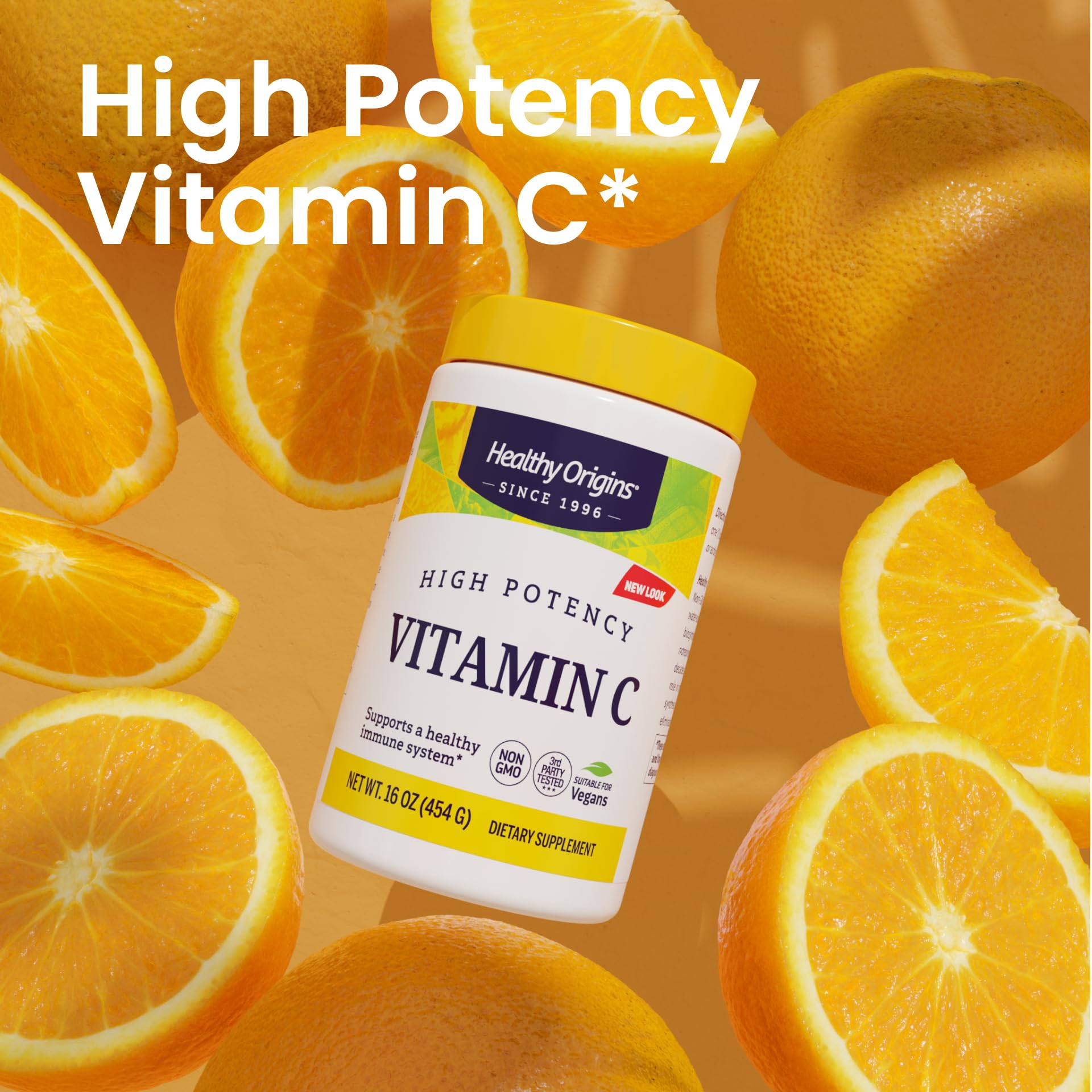 Healthy Origins Vitamin C Powder 1,000mg 16 oz jar with spoon