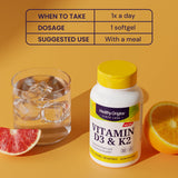 Healthy Origins Vitamin D3 & K2 Supplement packaging