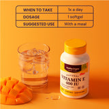 Healthy Origins Vitamin E 400 IU Softgels back view