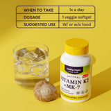 Healthy Origins Vitamin K2 MK-7 back view of packaging