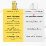 HEALTHY PLACE Double Toning White Liposome Glutathione stick pack being poured into water
