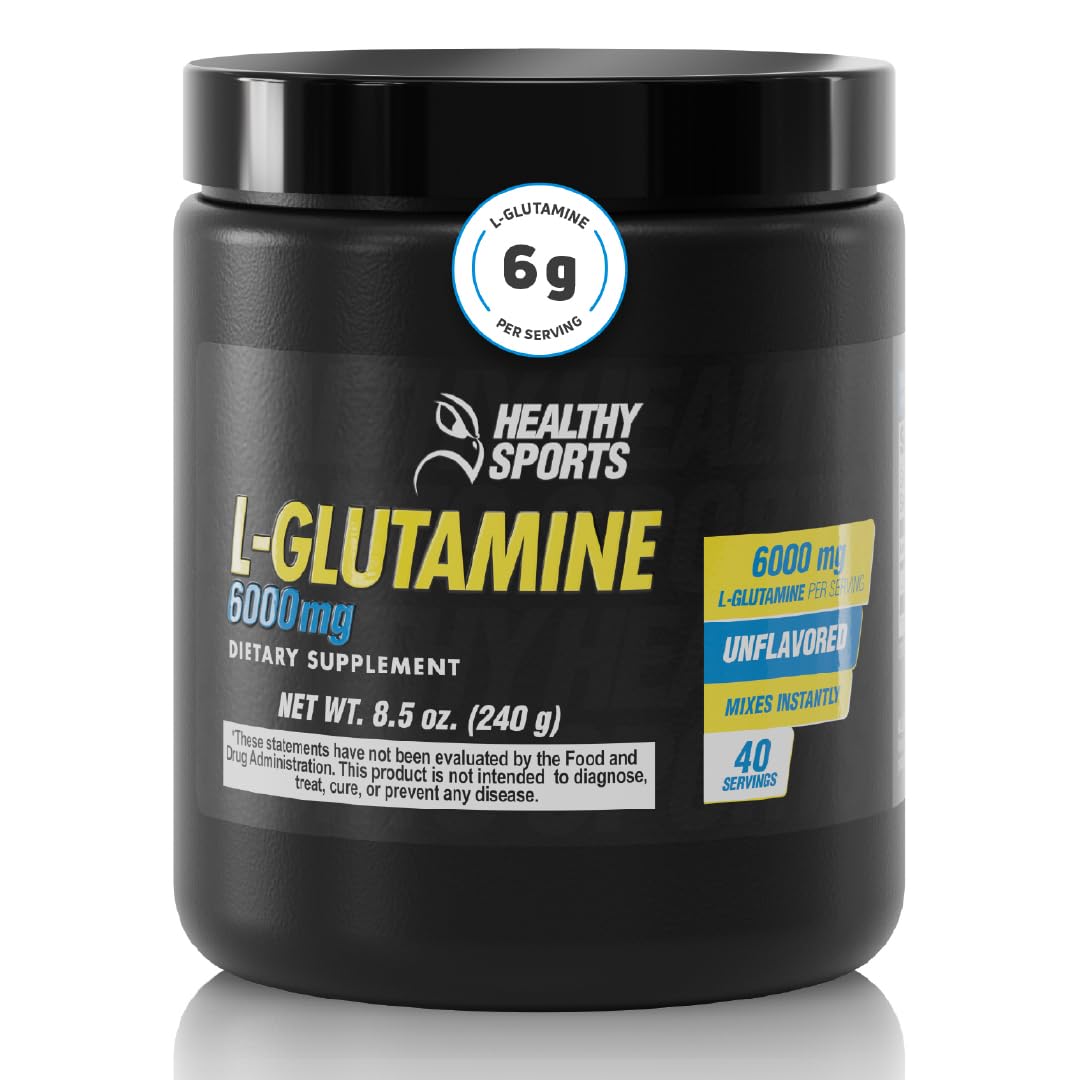 HEALTHY SPORTS L-Glutamine Powder 6000mg front view