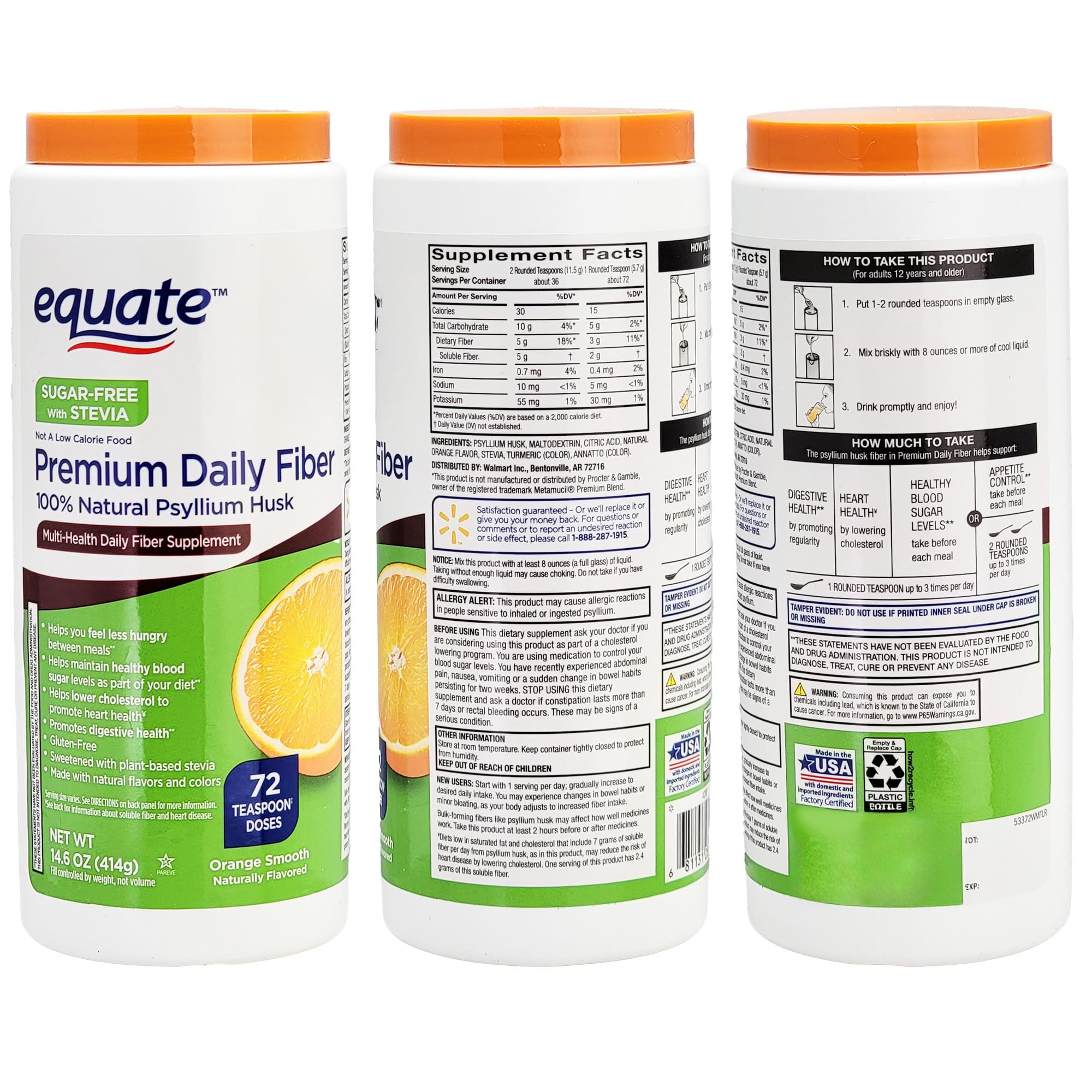 Healthy Surplus Psyllium Husk Powder packaging with orange flavour