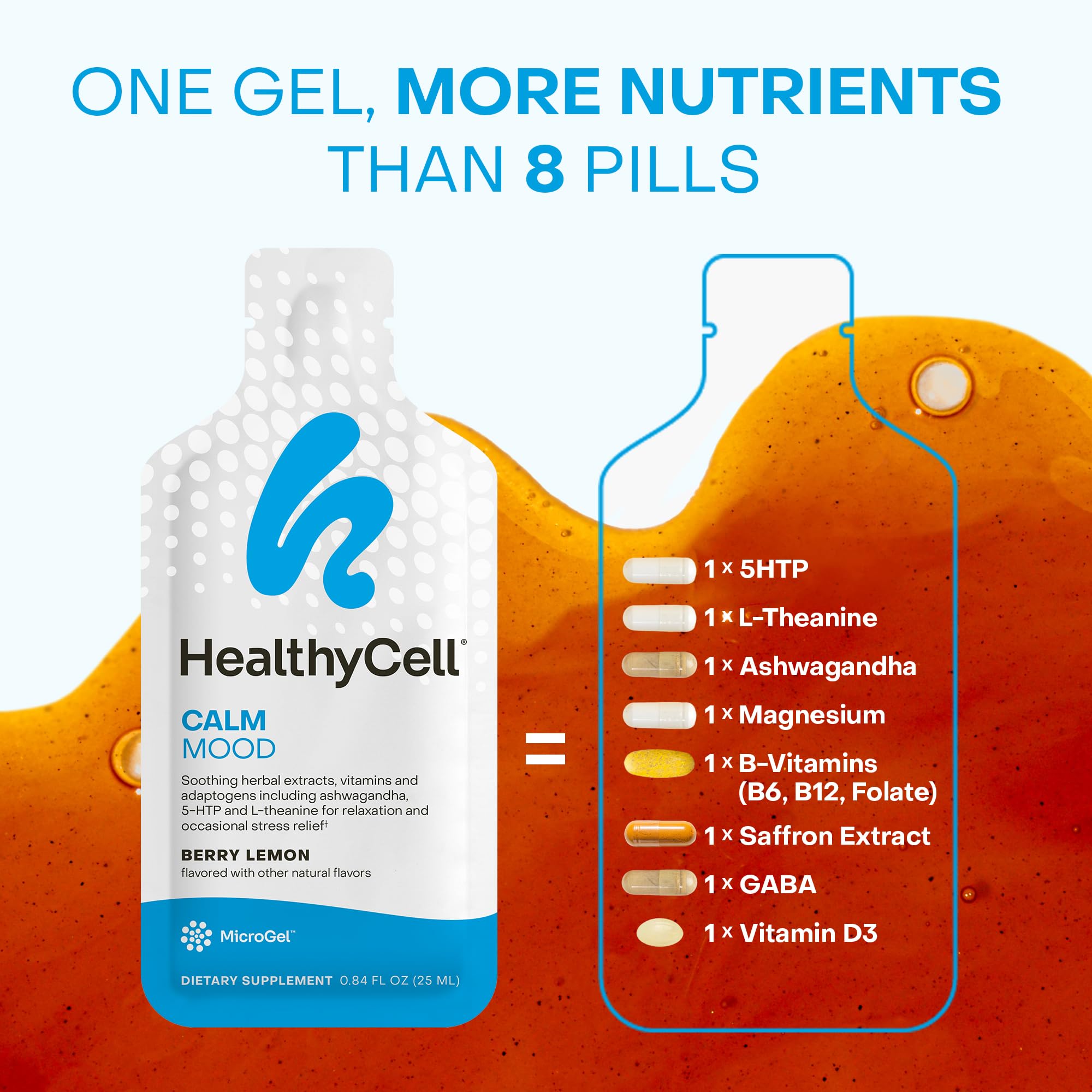 Healthycell 5-HTP MicroGel pack in a refrigerator for chilling