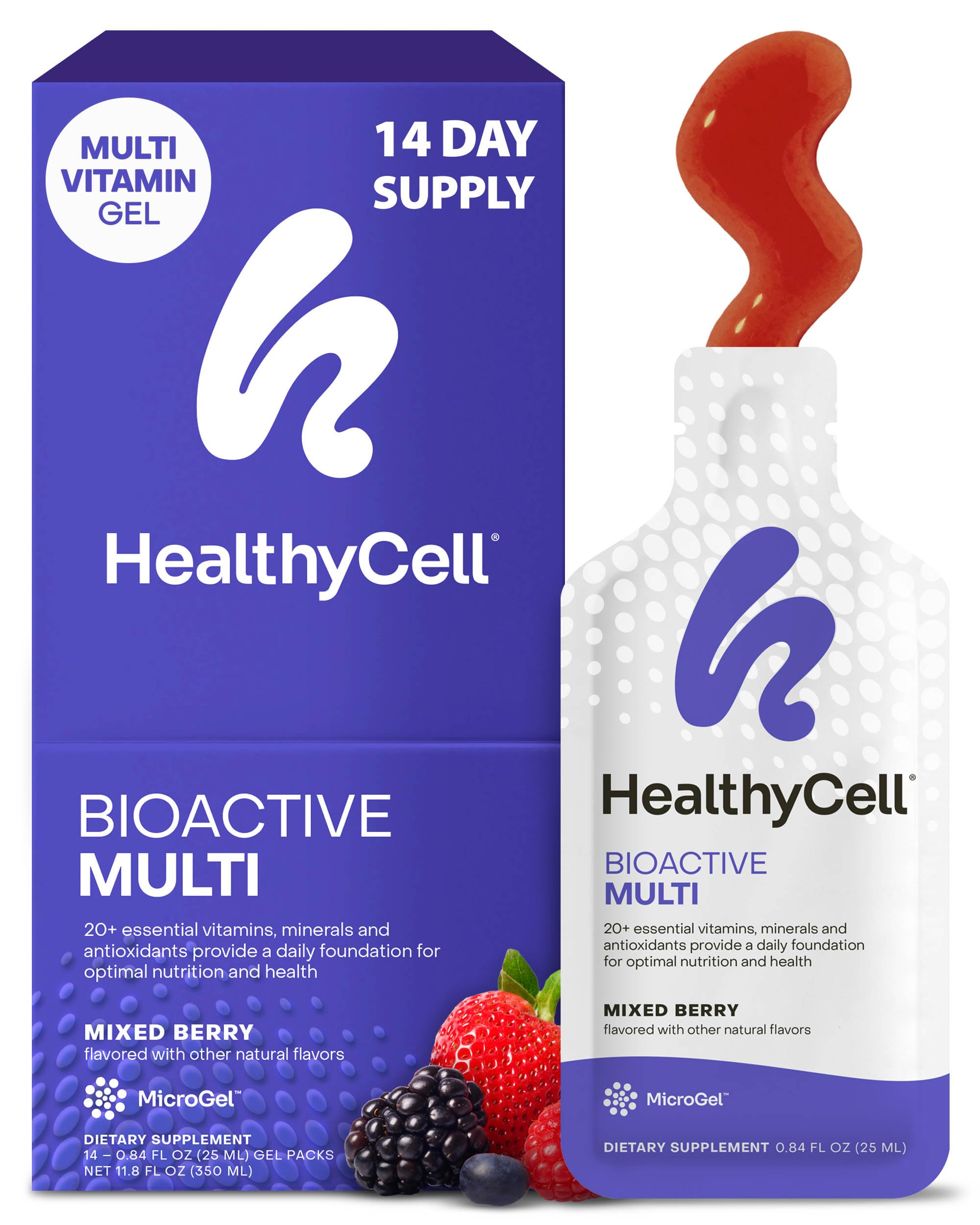 Healthycell Bioactive Multi Multivitamin Gel Pack front view