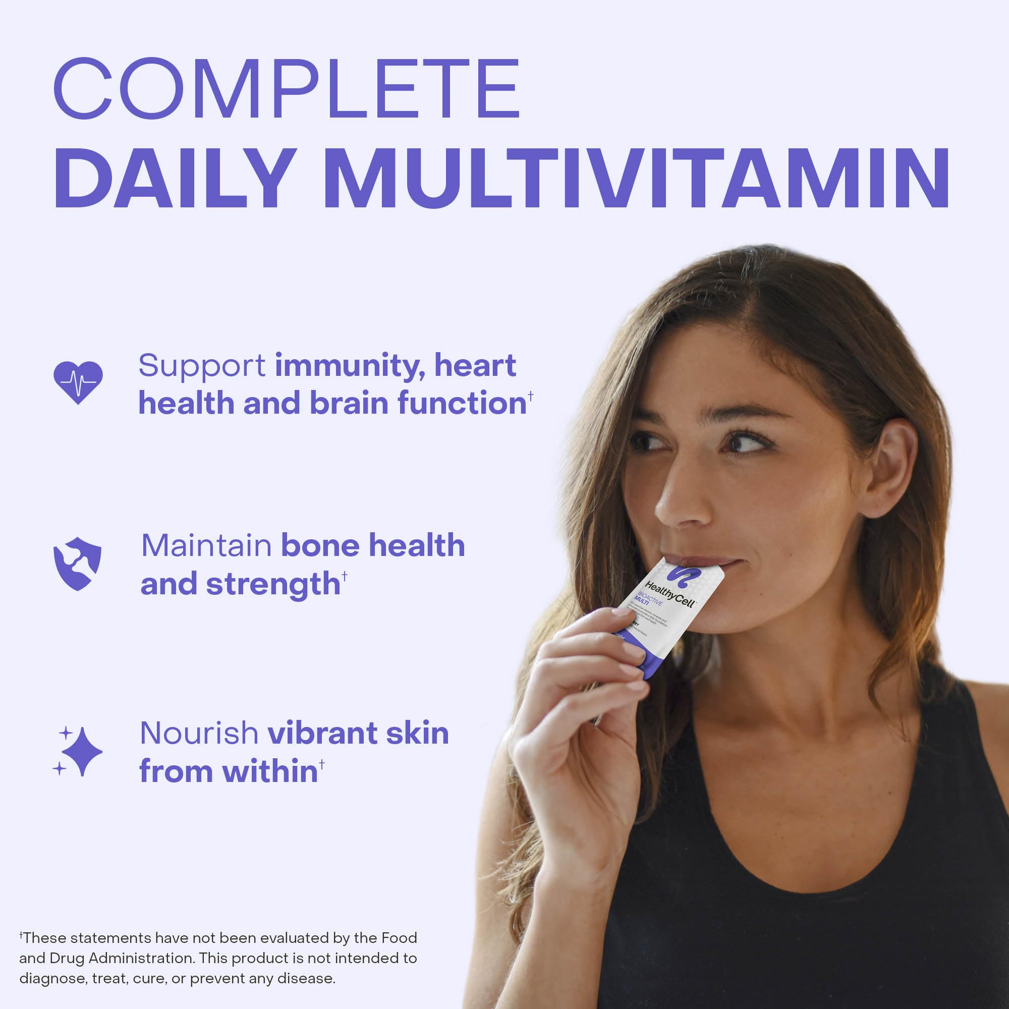 Healthycell Bioactive Multi Multivitamin Gel Pack side view
