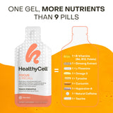 Healthycell Focus & Recall MicroGel gel pack on a wooden table
