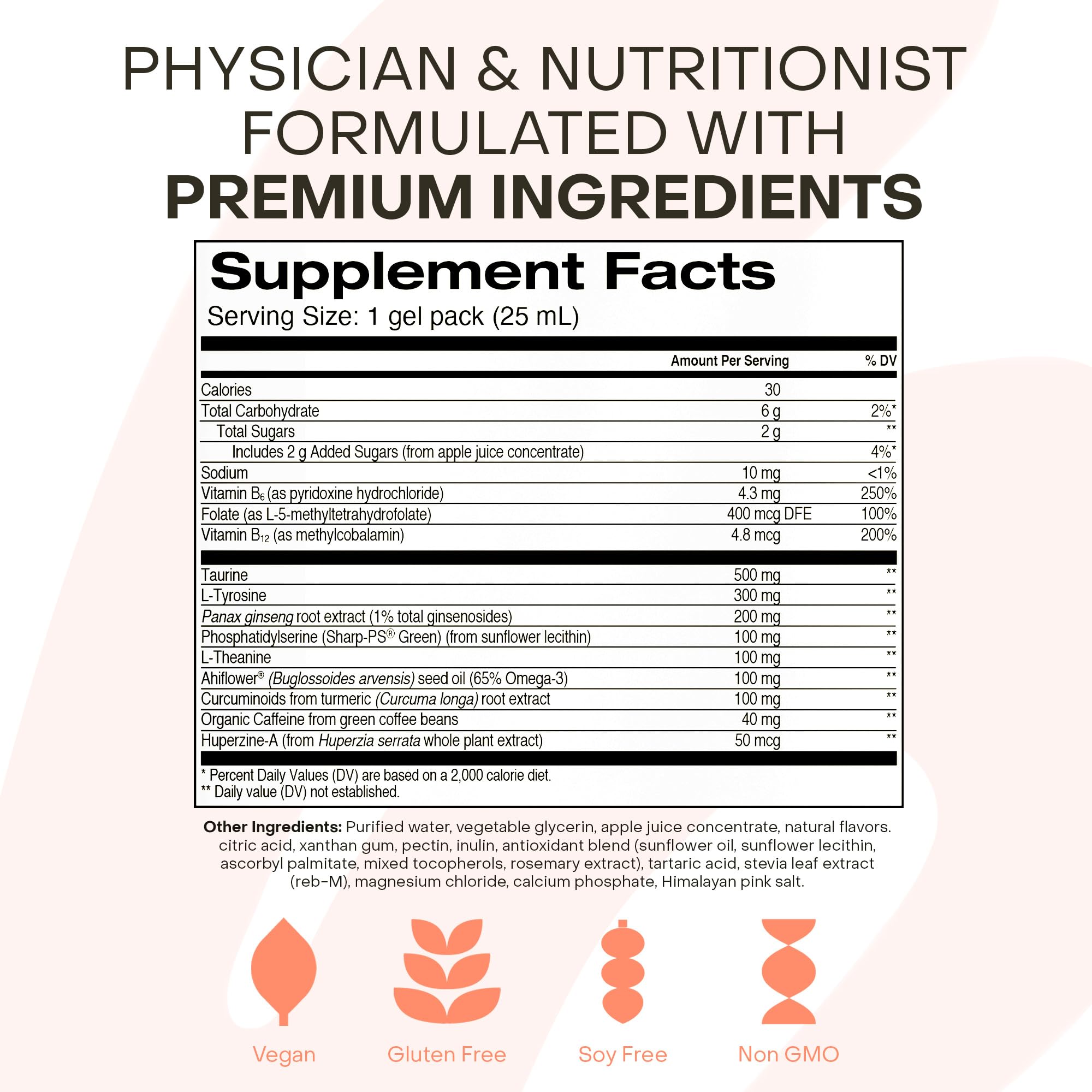 Healthycell Focus & Recall MicroGel nutritional information