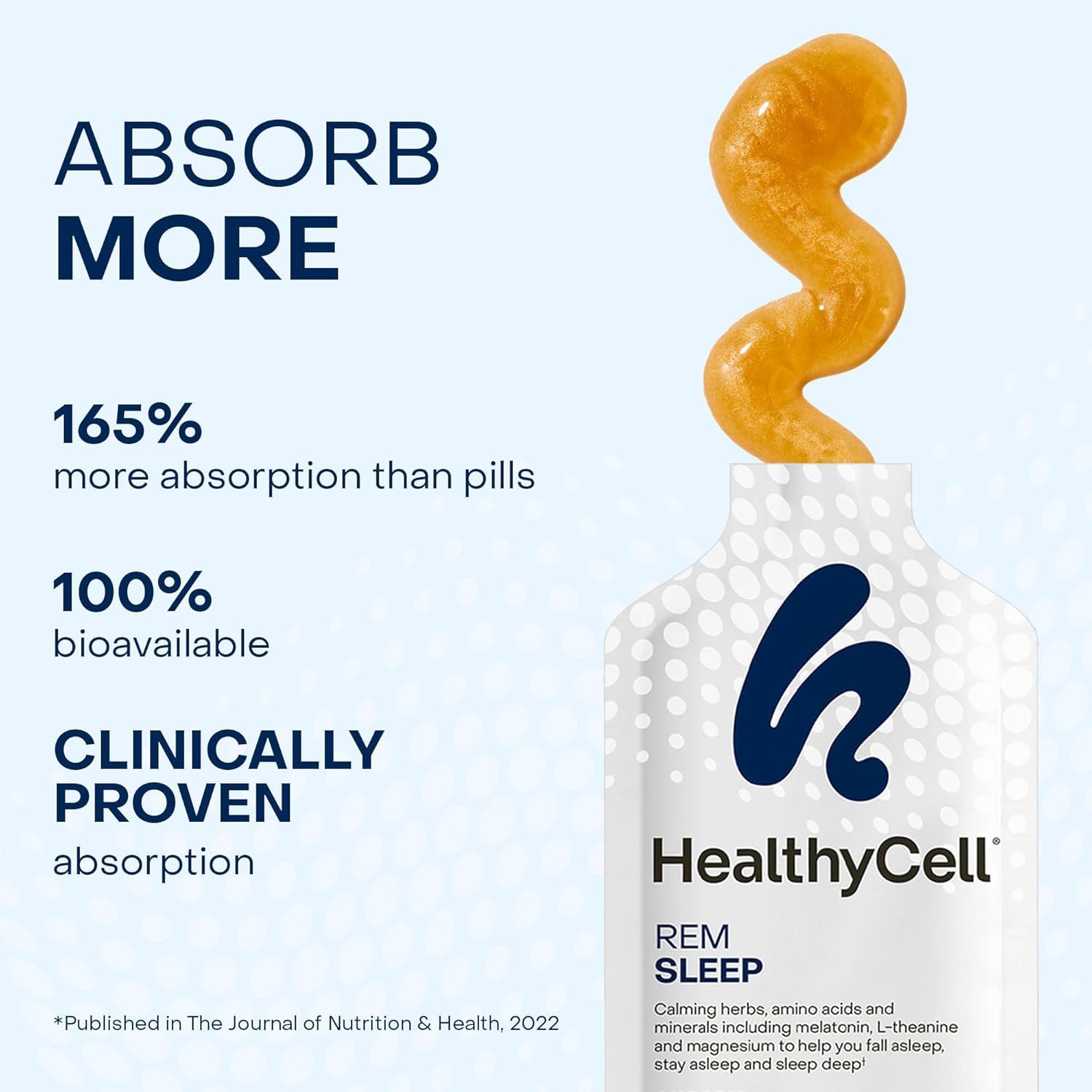 Healthycell REM Sleep MicroGel gel pack opened with gel visible