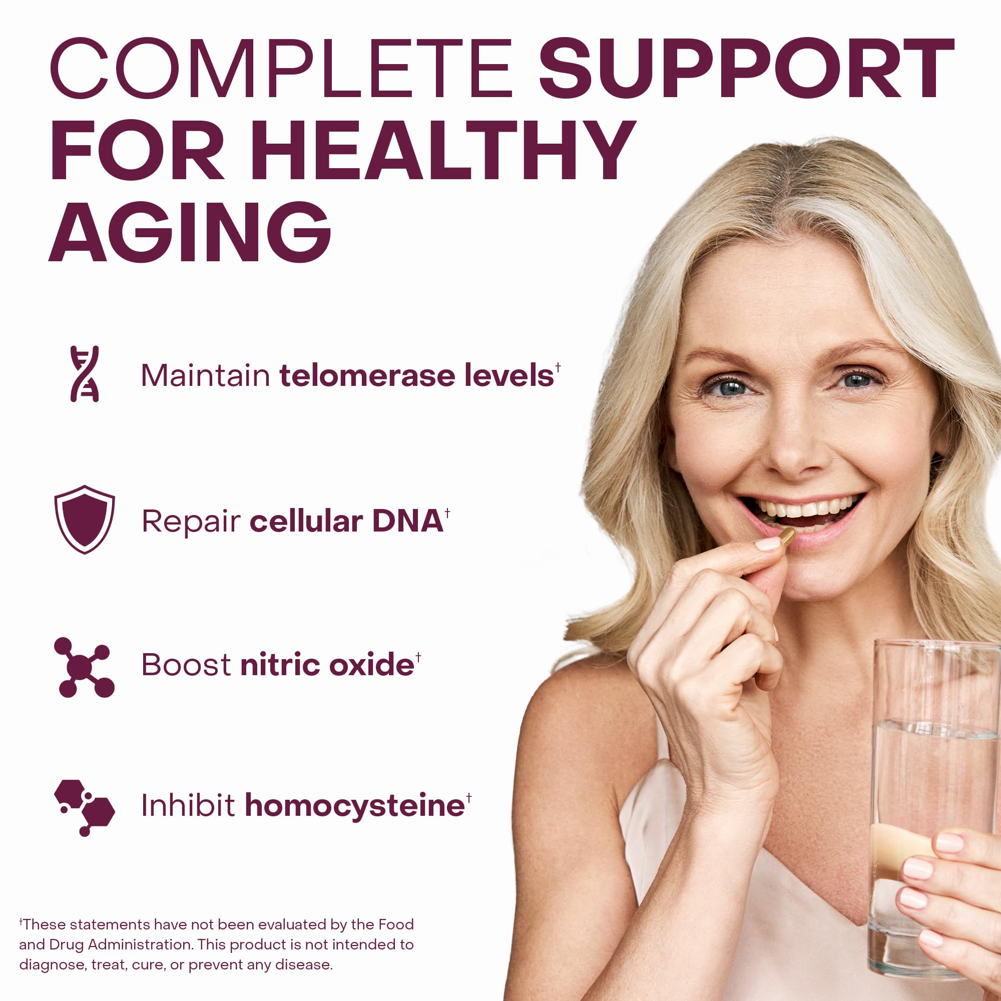 Healthycell Telomere Length Supplement side view showing ingredients