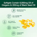 HealthyFinds Oregano Oil & Black Seed Oil Softgels close-up of softgel