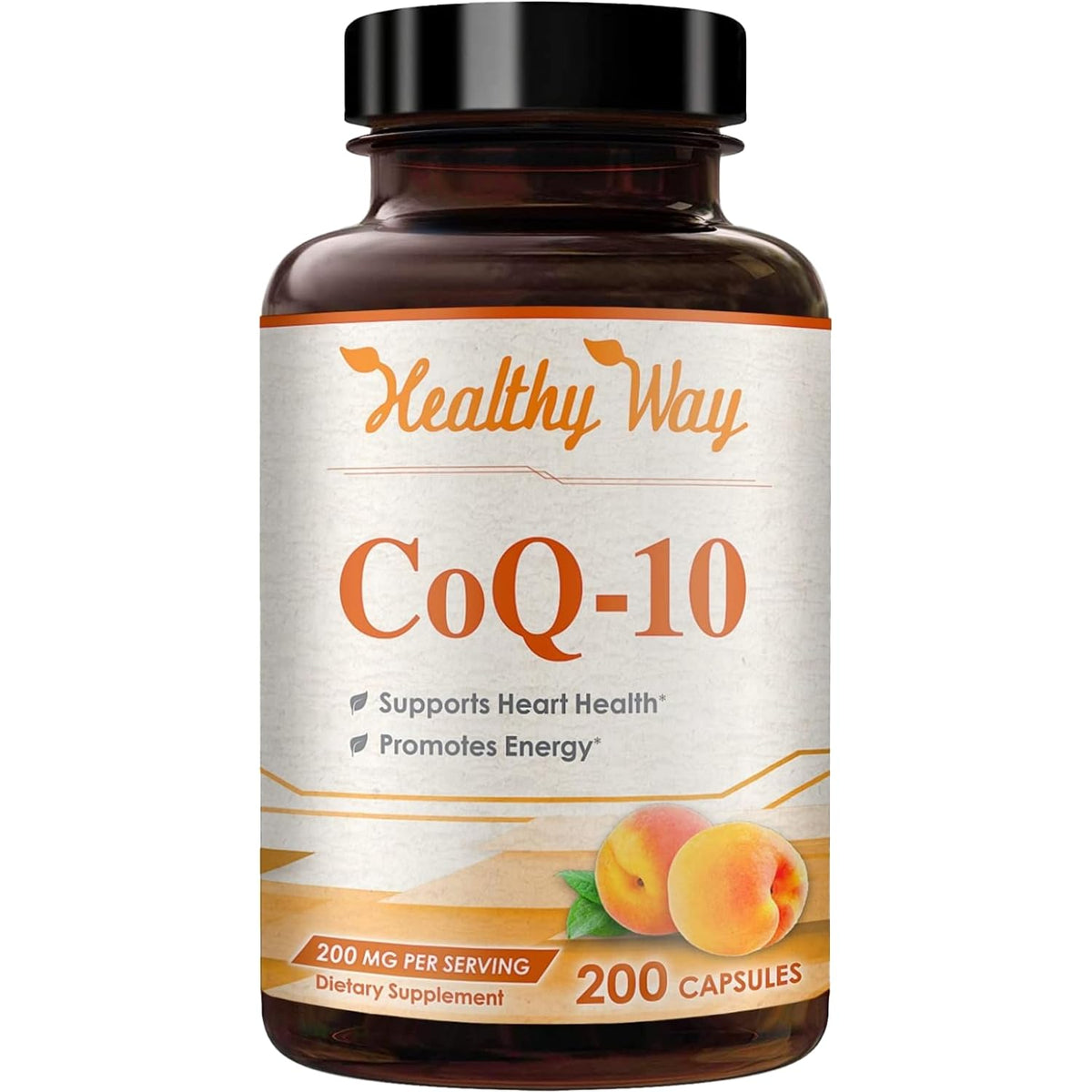 HealthyWayRx CoQ10 200mg capsules front view