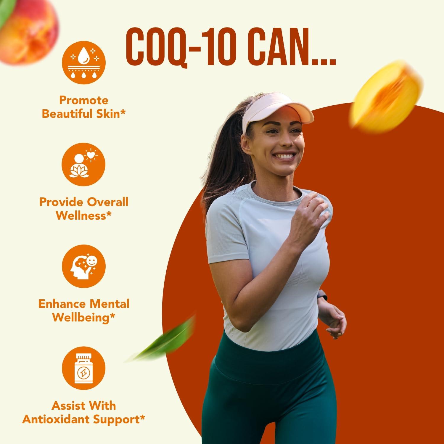 HealthyWayRx CoQ10 200mg capsules on wooden table