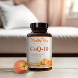 HealthyWayRx CoQ10 200mg capsules with fresh fruits