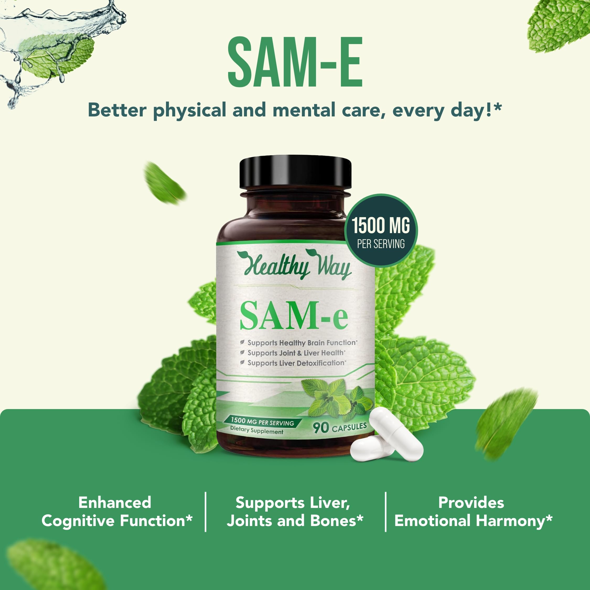 HealthyWayRx SAMe Supplement 68g packaging