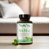 HealthyWayRx SAMe Supplement 68g with a glass of water