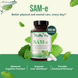 HealthyWayRx SAMe Supplement back view with ingredient list