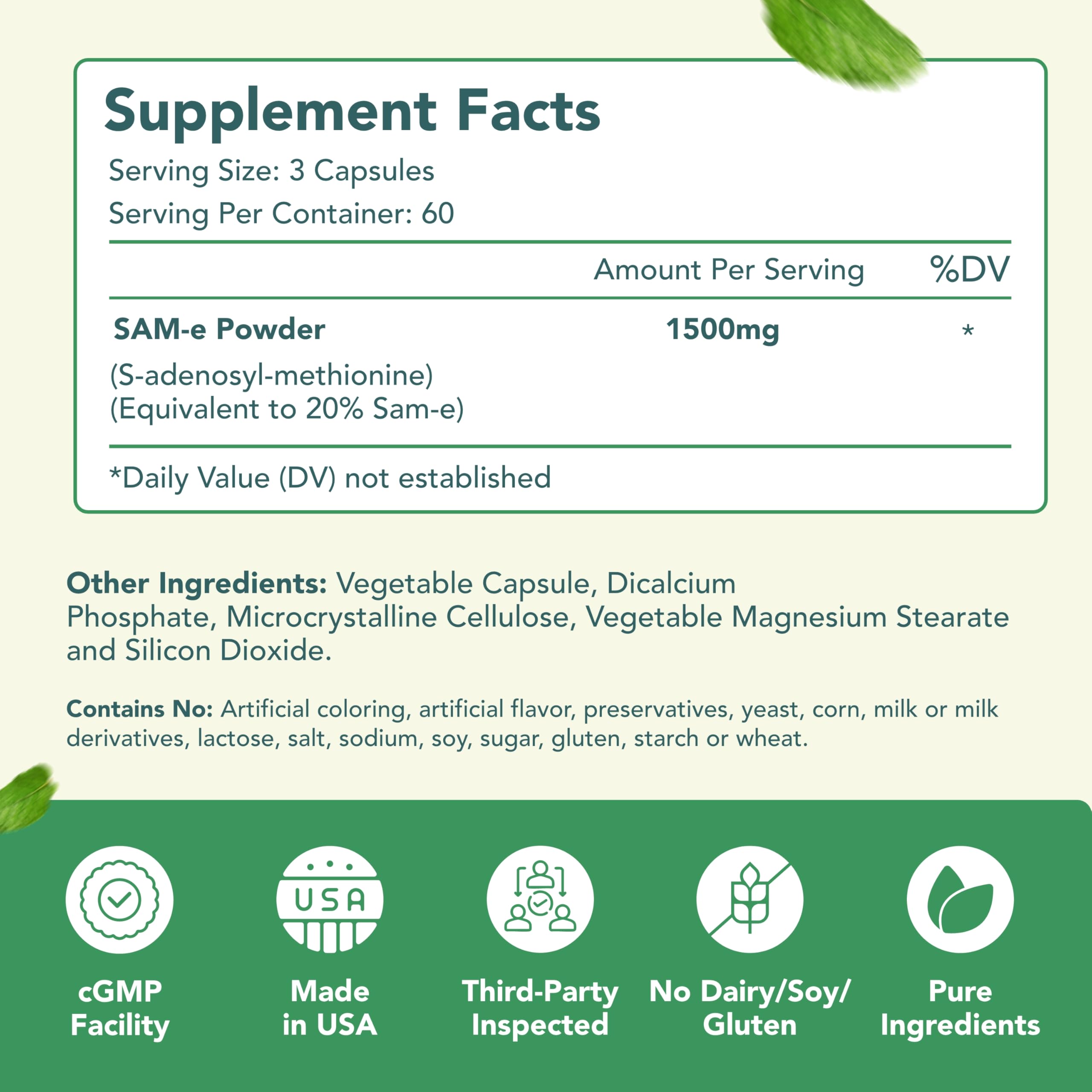 HealthyWayRx SAMe Supplement side view showing capsule